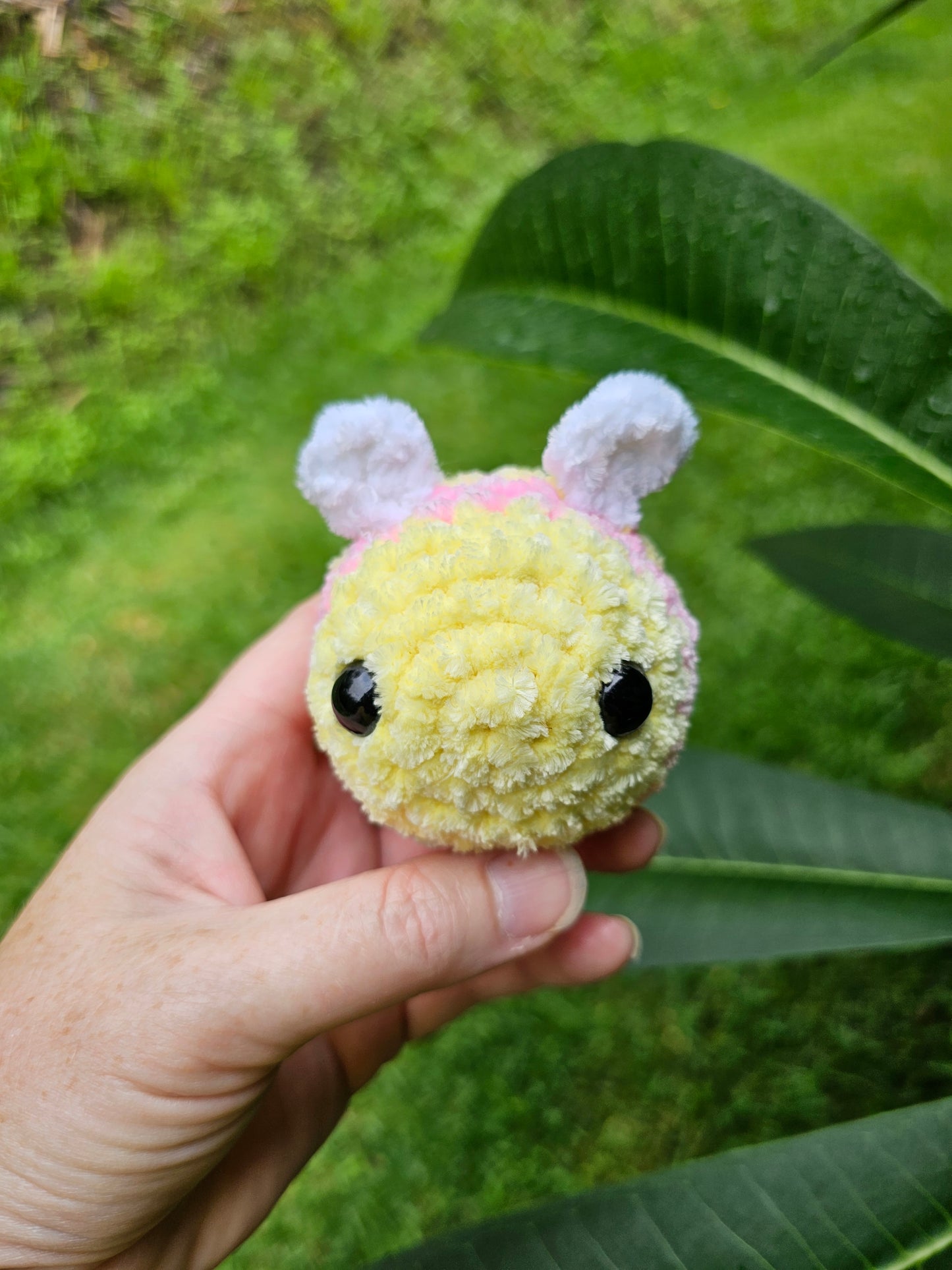 Pink bee plushie