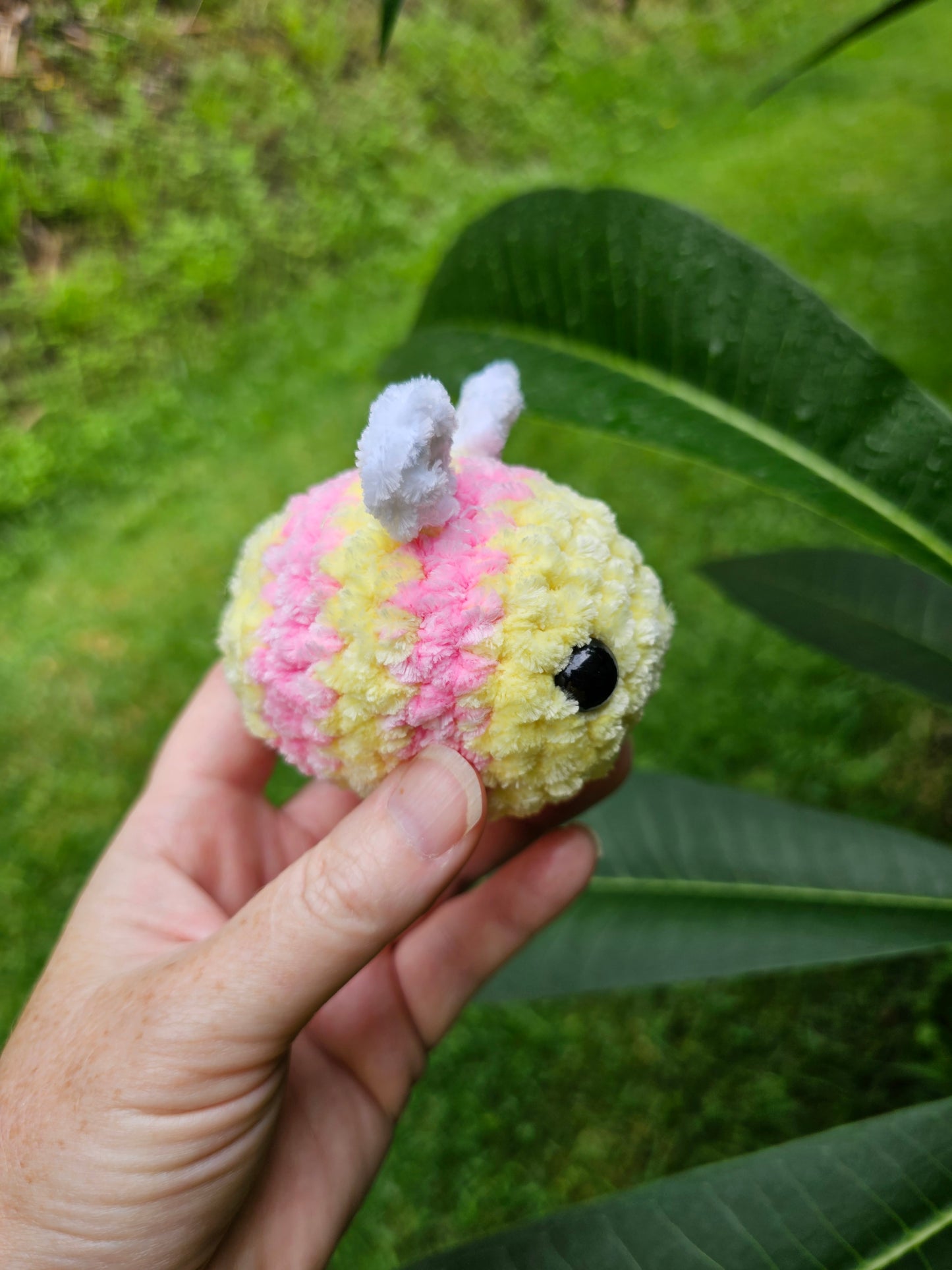 Pink bee plushie